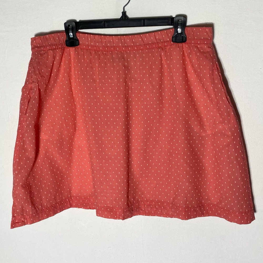 Columbia PFG Coral Cotton Polka Dot Skirt L Cottagecore Activewear Fishing